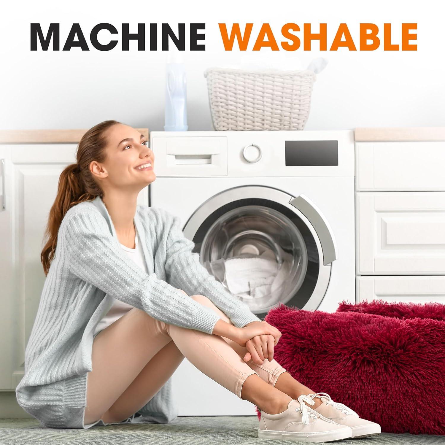 Cheer Collection Cheer Collection Shaggy Hair Decorative Throw Pillows (Set of 2)