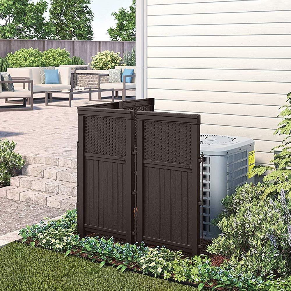Suncast 4-Panel 44 in Outdoor Resin Wicker Screen Enclosure, White, Powder Finish