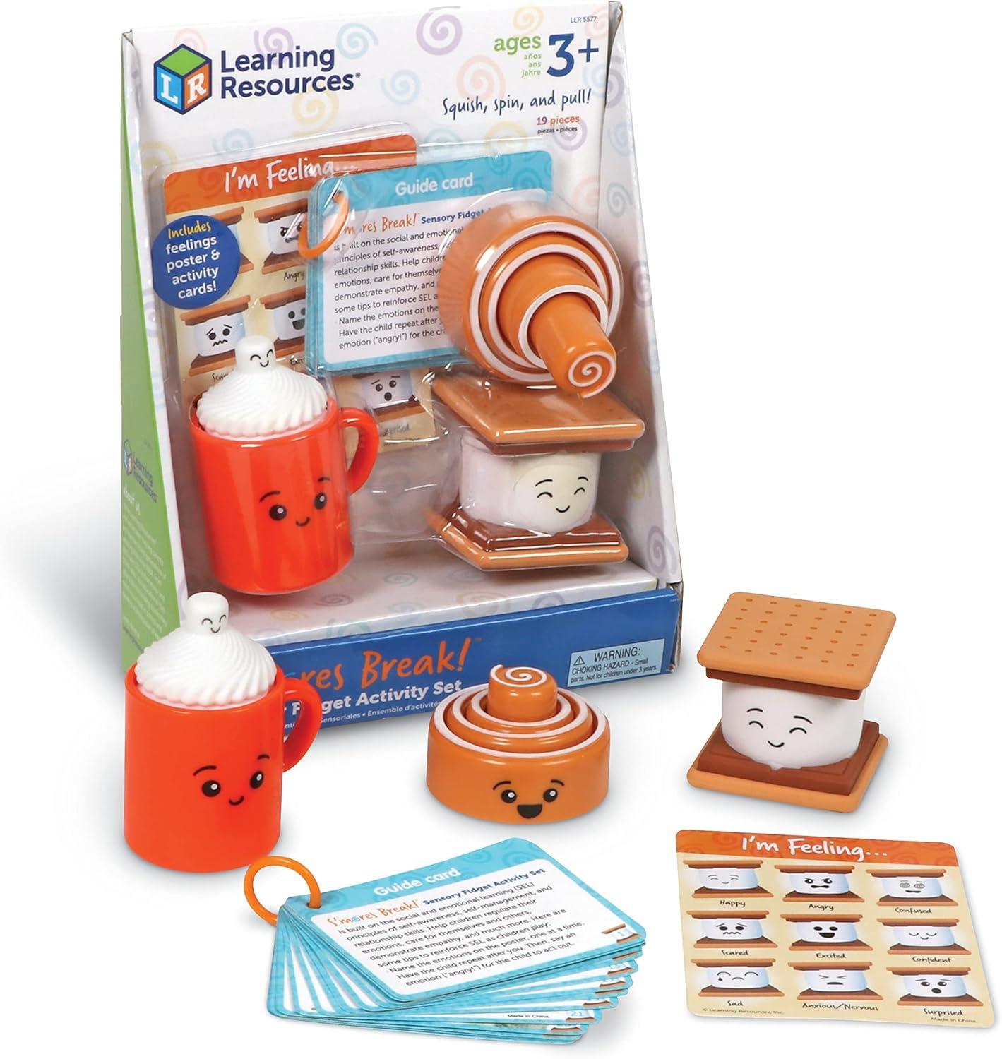 Learning Resources S’mores Break!™ Sensory Fidget Activity Set, 19 Pieces Ages 3+, Sensory Fidget Toys, Social Emotional Learning, Fidget toys, calming toys,SEL skills