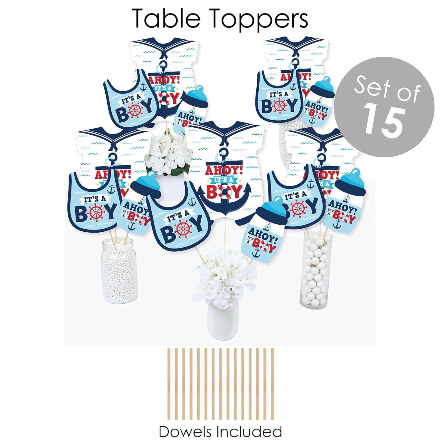 Big Dot of Happiness Ahoy It's a Boy - Nautical Baby Shower Supplies - Banner Decoration Kit - Fundle Bundle