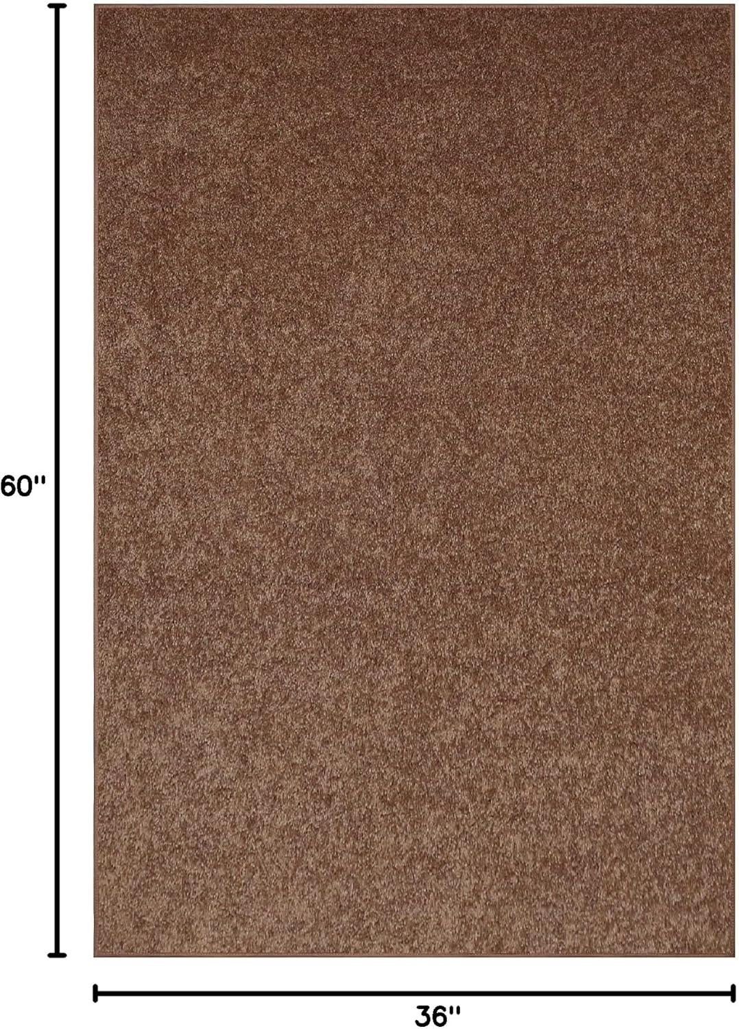 Furnish My Place Brown 3' x 5' Solid Color Rug Made In Usa