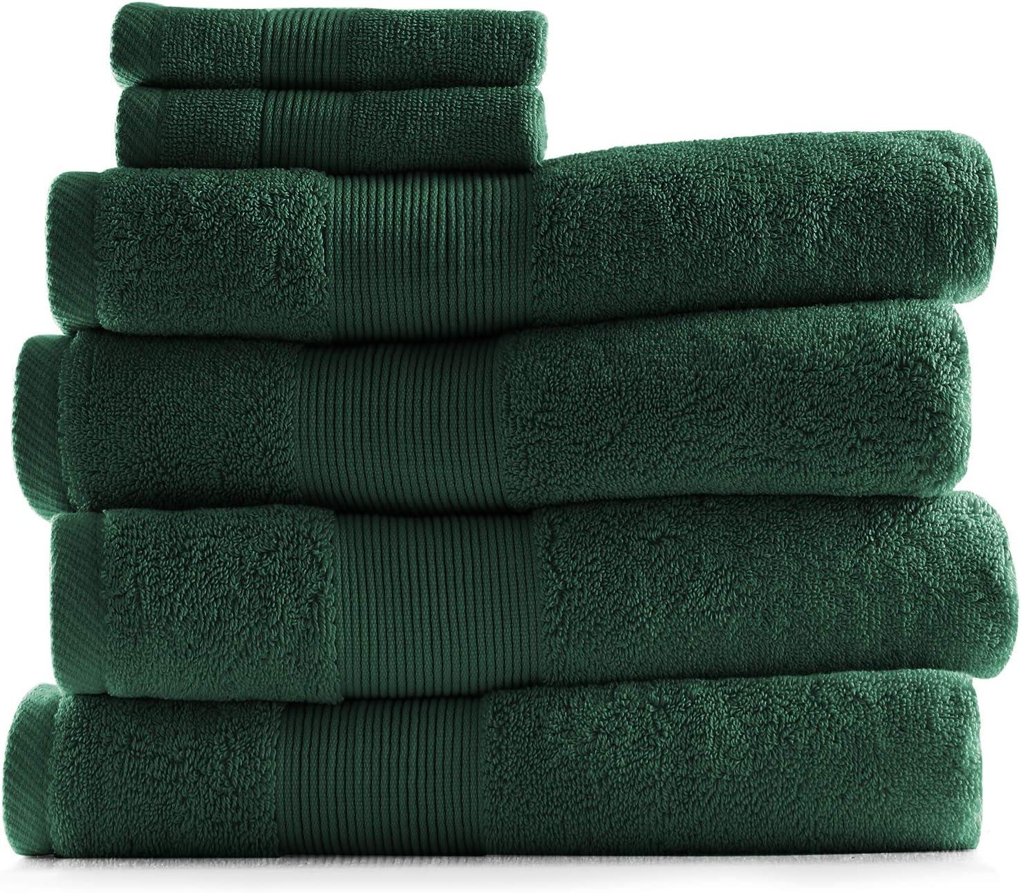 Hearth & Harbor Bath Towels for Bathroom, Ultra Soft & Highly Absorbent 6 Piece Bath Towel Set - Hunter Green