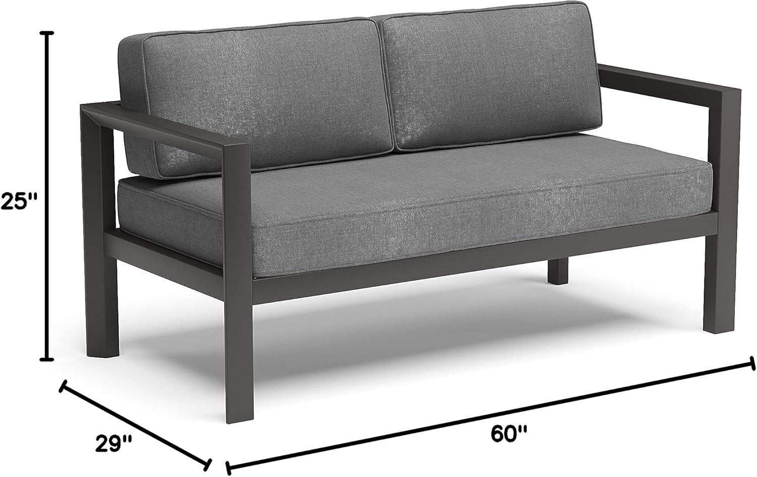 Homestyles Grayton Gray Aluminum Outdoor Loveseat