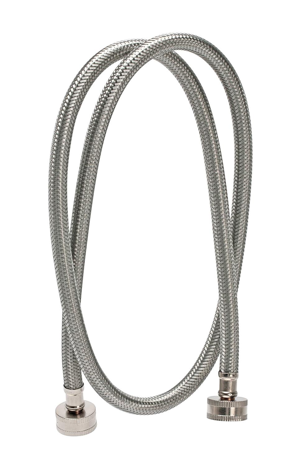 Fluidmaster B9WM48 Washing Machine Connector, Braided Stainless Steel - 3/4 Hose Fitting x 3/4 Hose Fitting, 4 Ft. (48-Inch) Length