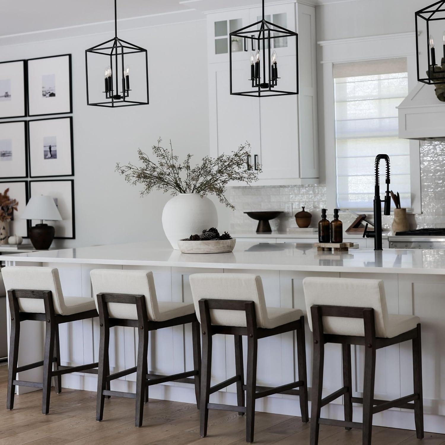 Nathan James Upholstered Wooden Stool