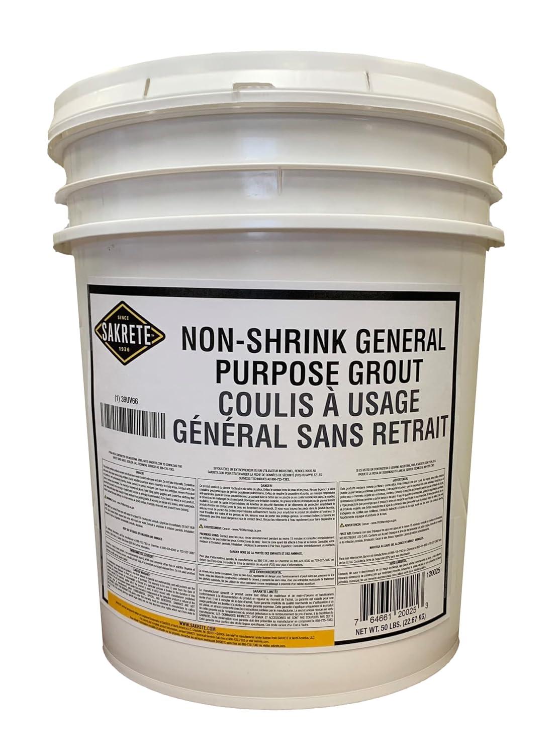 Sakrete Grout,50 lb,Pail,Gray 120025