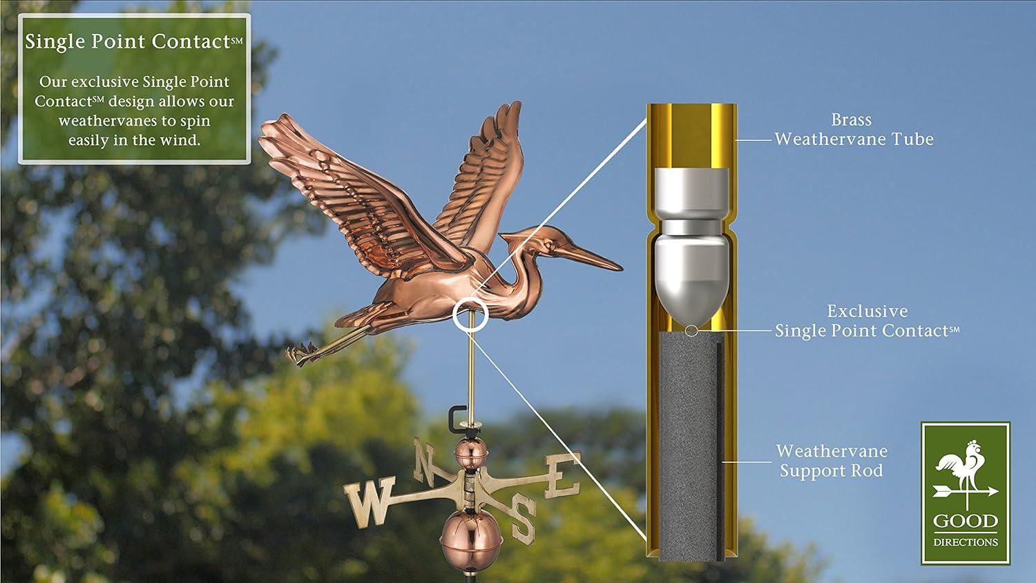 Blue Heron Bird Copper Weathervane