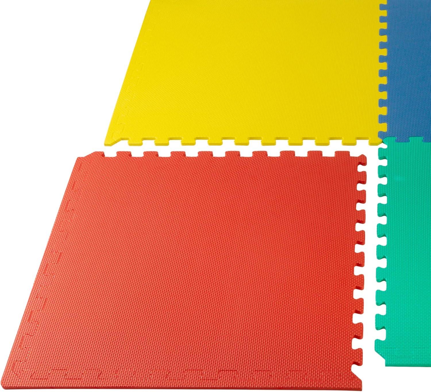 We Sell Mats 3/8 Inch Thick Multipurpose Exercise Floor Mat with EVA Foam, Interlocking Tiles, Anti-Fatigue for Home, or Gym, 24 in x 24