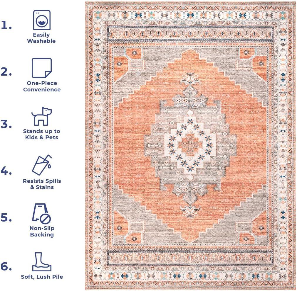 Nuloom Alicia Machine Washable Medallion Indoor Area Rug