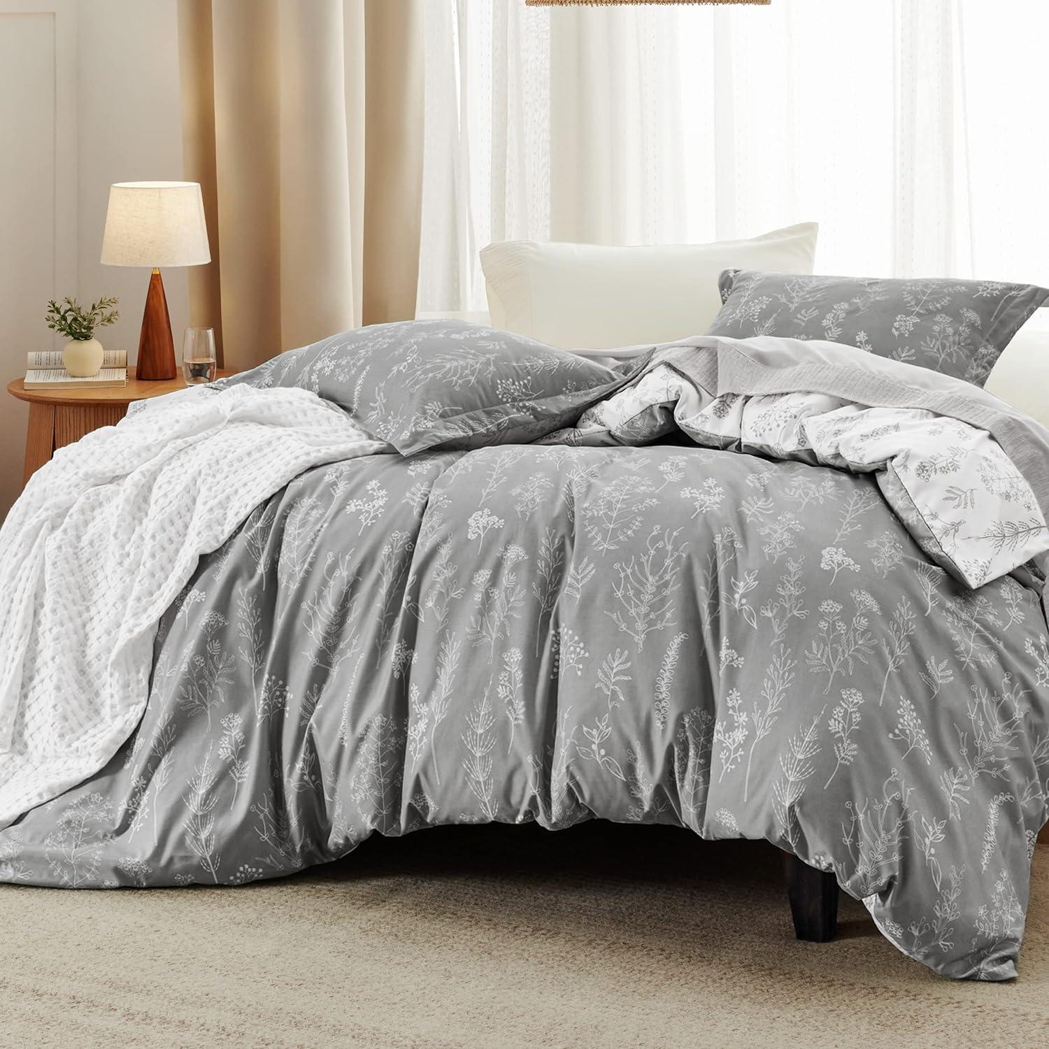 King Gray Reversible Down Alternative Microfiber Comforter Set