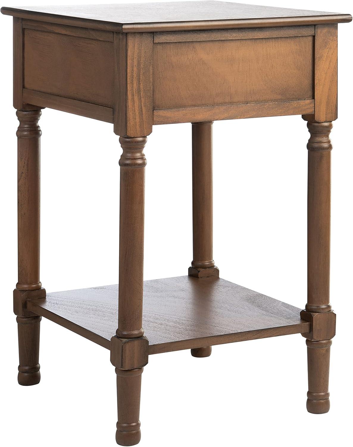 SAFAVIEH Peyton French Brown Rectangle Wood Storage End Table (19 in. W x 15.8 in. D x 26 in. H)