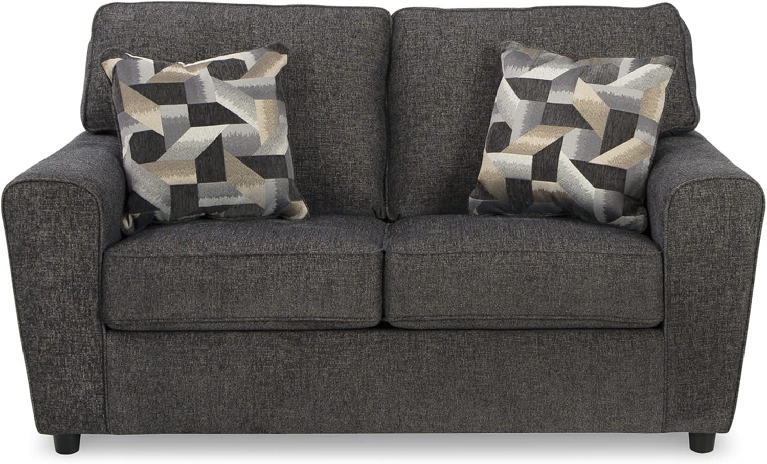 Ashley Furniture Cascilla Contemporary Fabric & Wood Loveseat in Gray