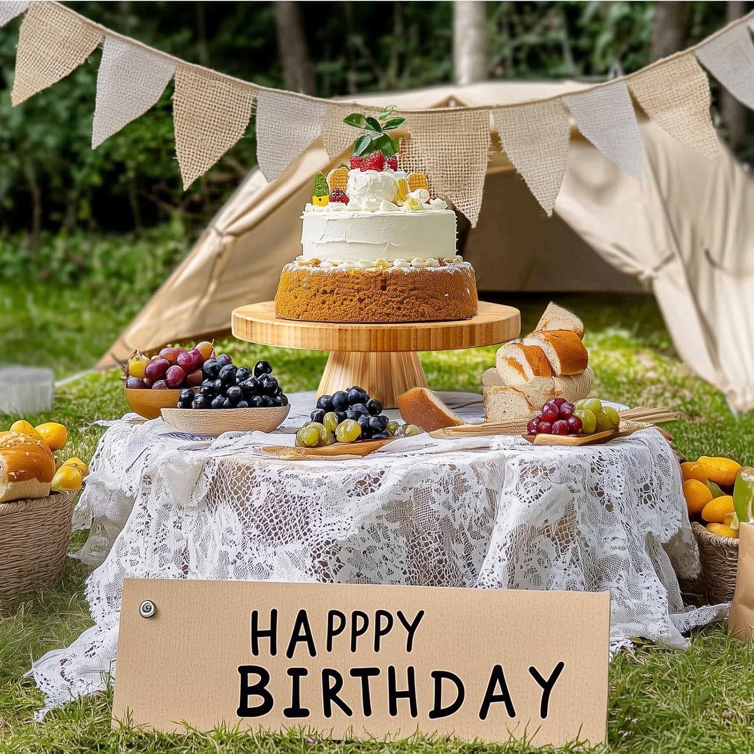 MASTERTOP Cake Stand with Dome Cover - 6 in 1 Cake Stand with Lid, Multi-Functional Wood Serving Platter/Cake Plate/Salad Bowl/Nachos/Punch Bowl, Wedding Cake Stands for Dessert Table