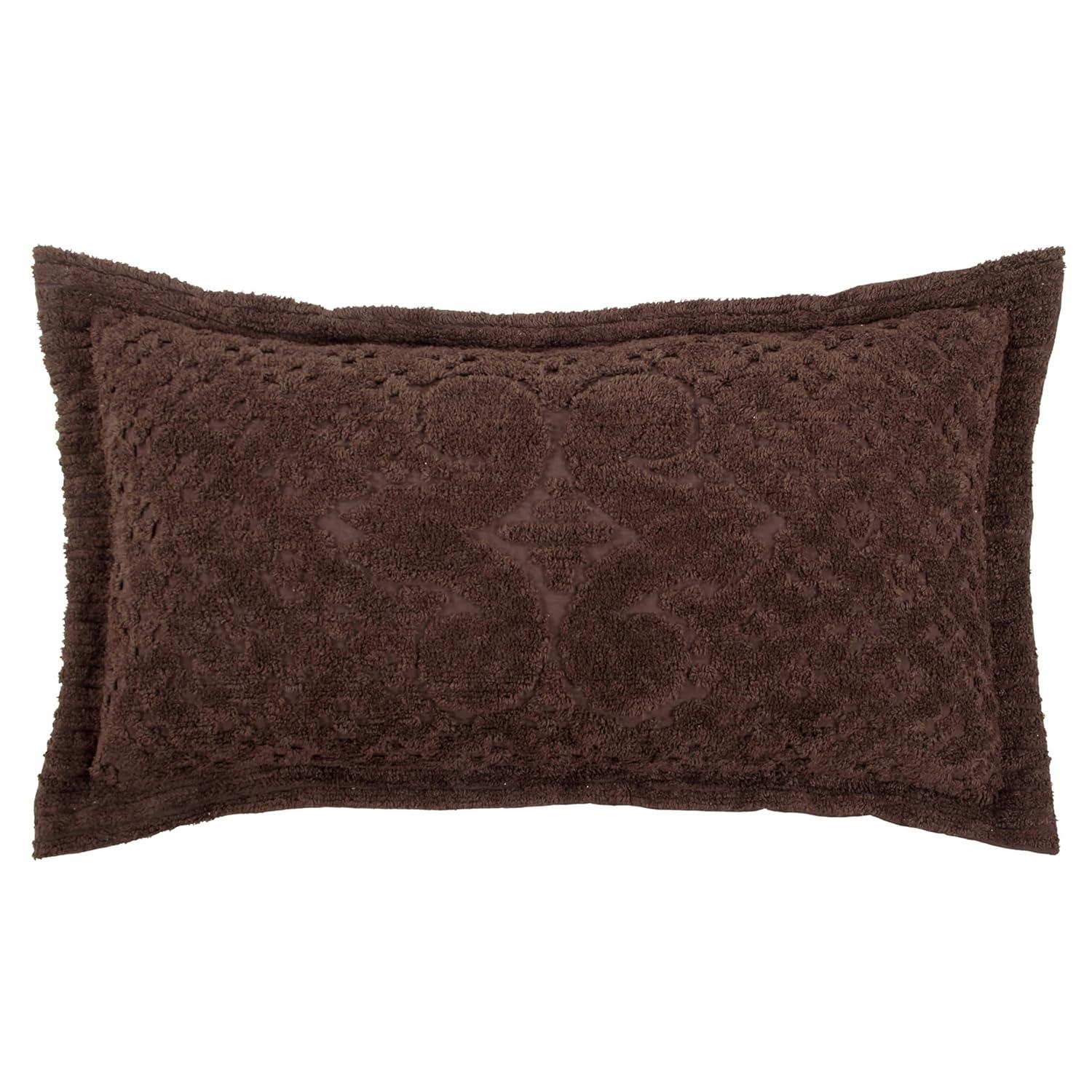 Better Trends Ashton Collection Chenille Bedspread Set, 100% Cotton Machine Washable Bedding Set, Soft & Breathable Medallion Design Coverlet with Sham, Luxurious All Season Comfort