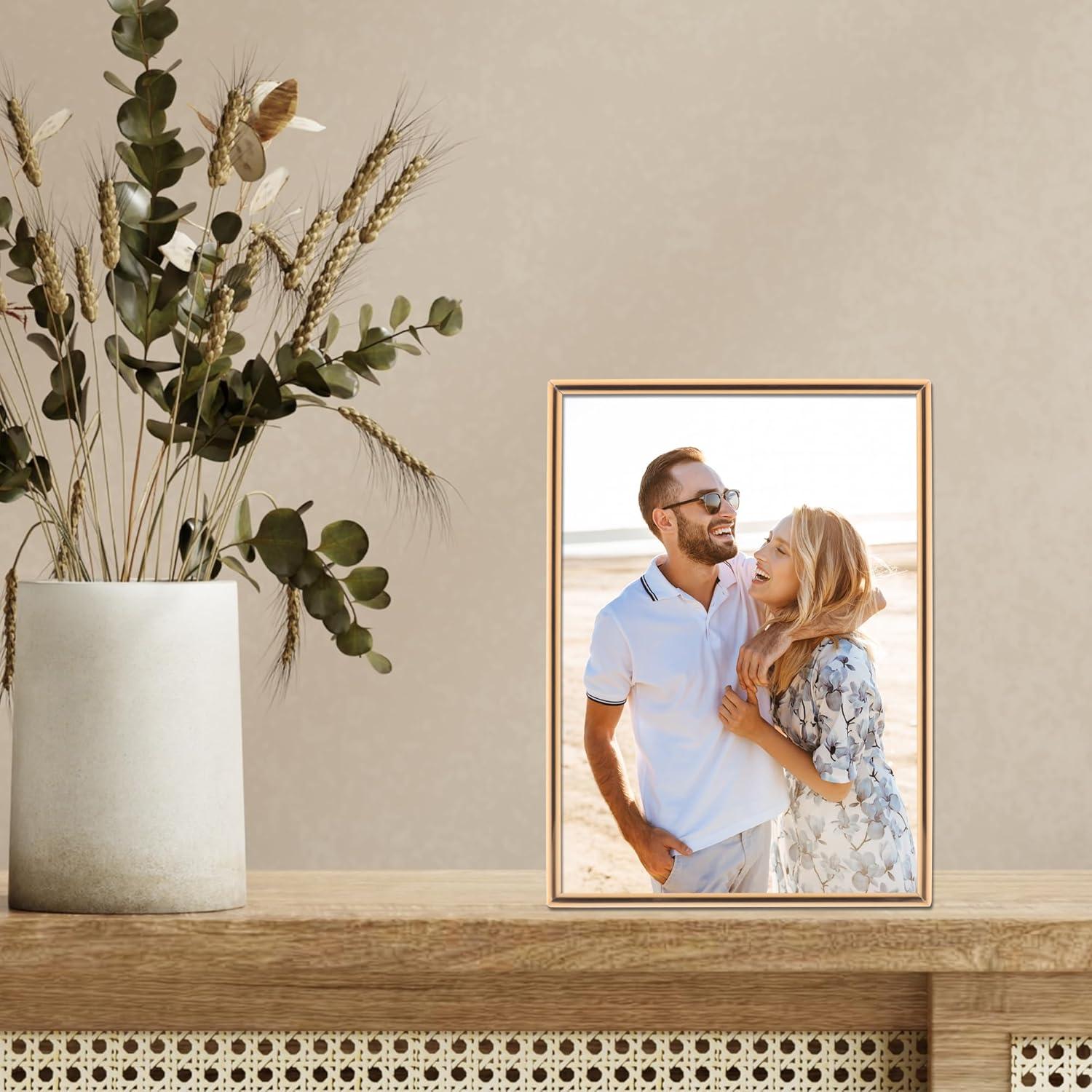 Lawrence Frames 5"W x 7"H Simply Gold Metal Picture Frame (670057)