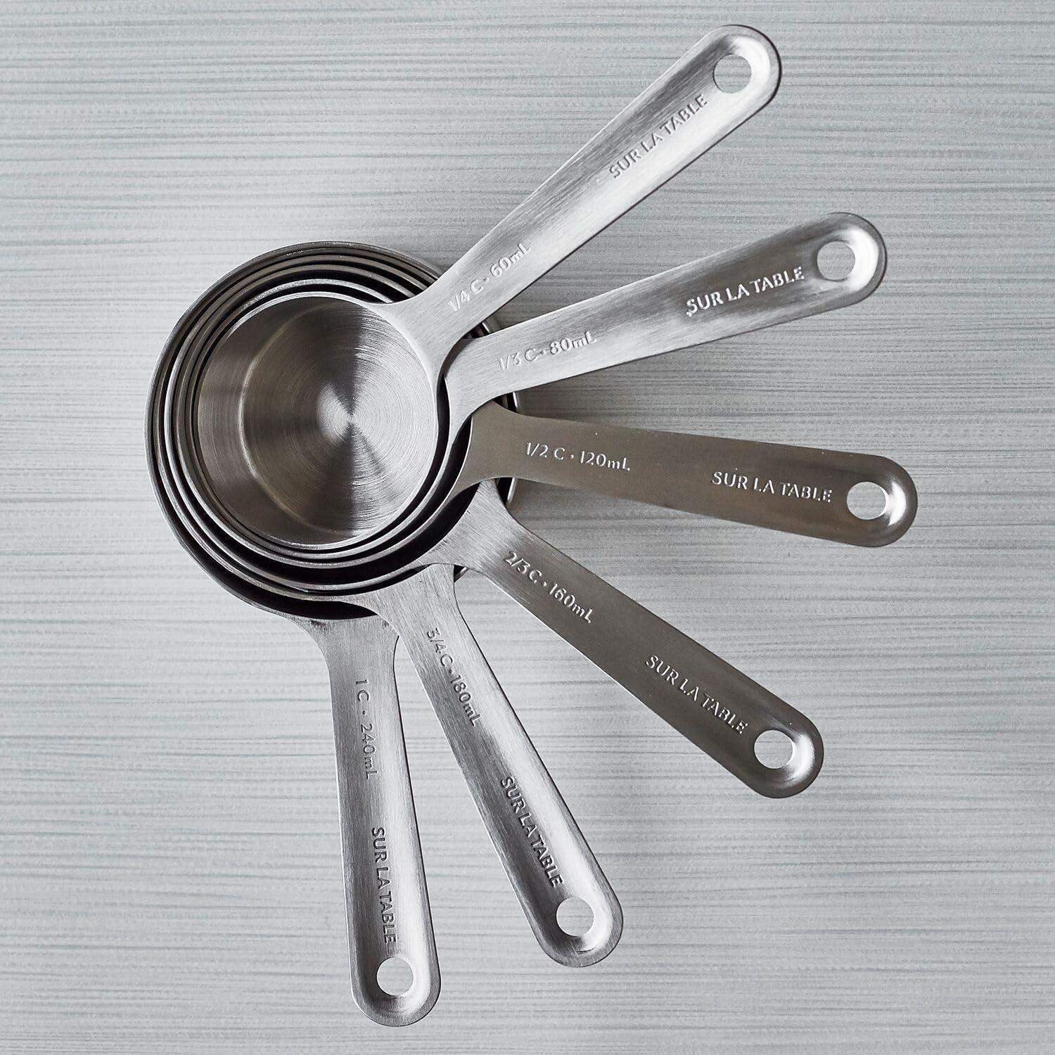 Stainless Steel Measuring Cups, Set of 6, Silver