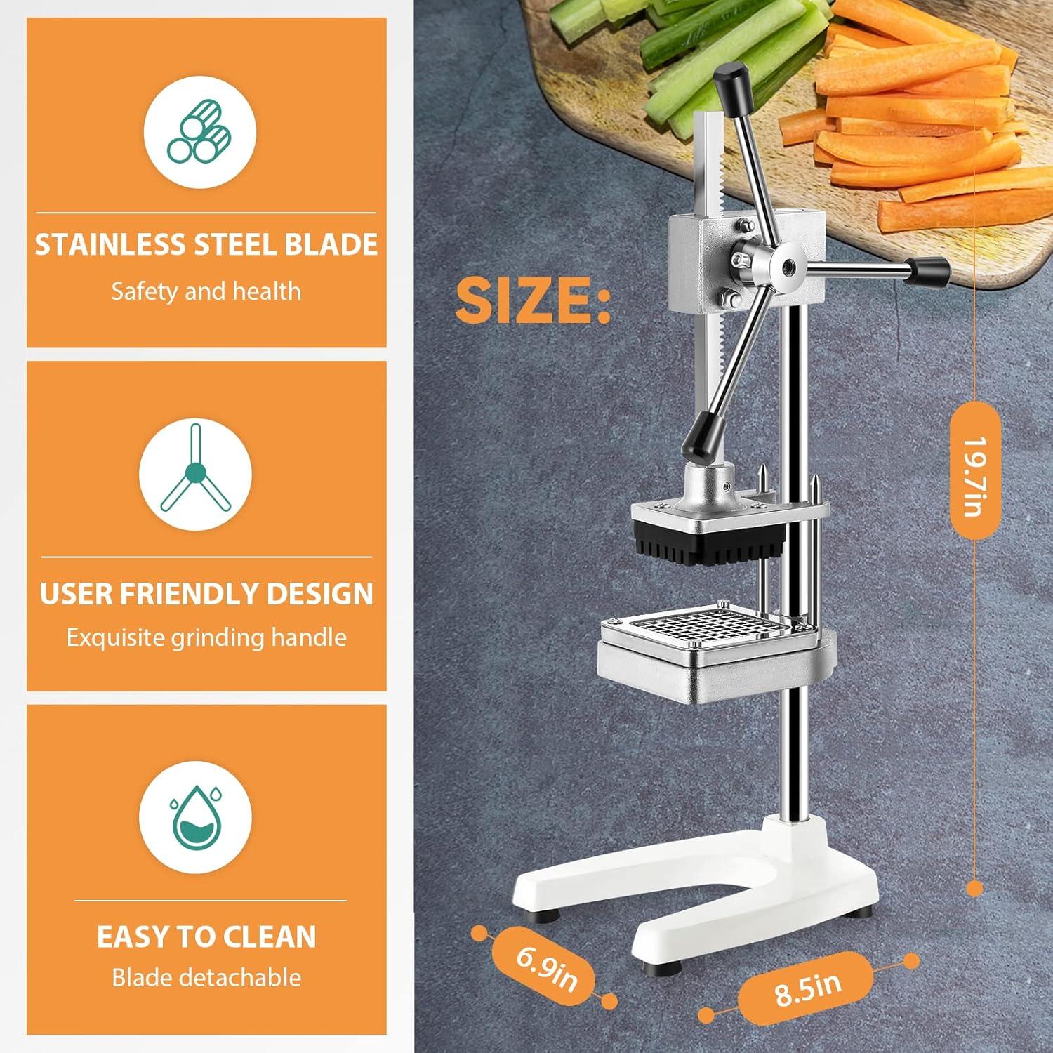 Commercial Manual Stainless Steel Vegetable and French Fry Chopper with 3 Blades