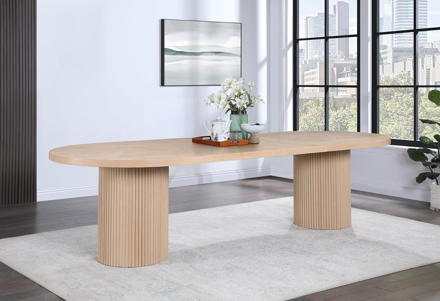 Ivona Natural Oak Extendable Oval Dining Table