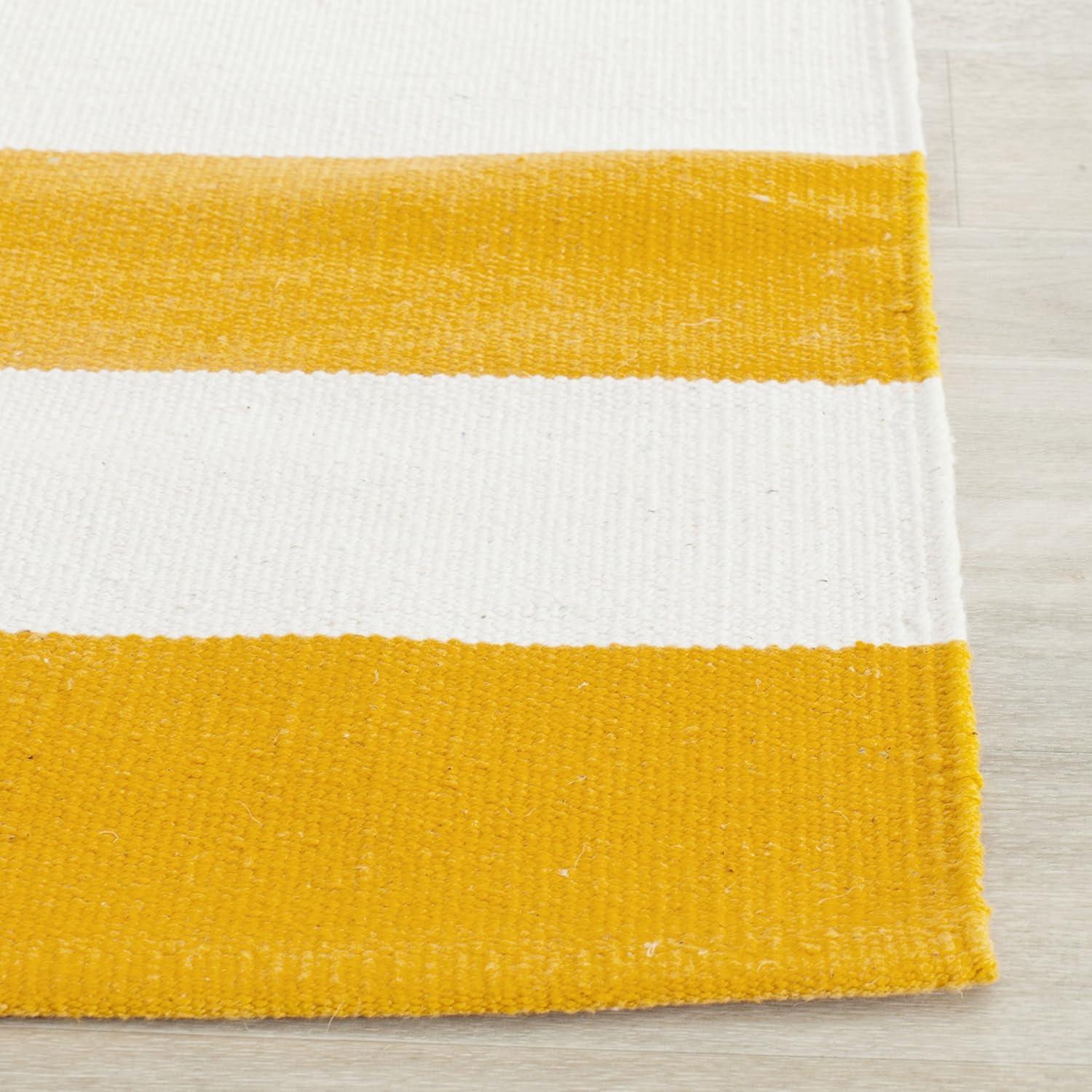 Montauk MTK712 Hand Woven Indoor Accent Rug - Yellow/Ivory - 3'x3' - Safavieh