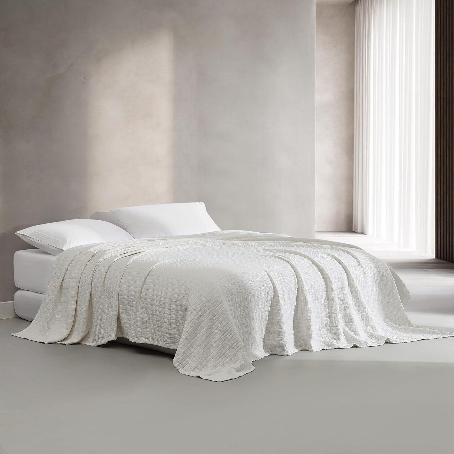 Calvin Klein Essential Garment Washed Solid Reversible Cotton Coverlet