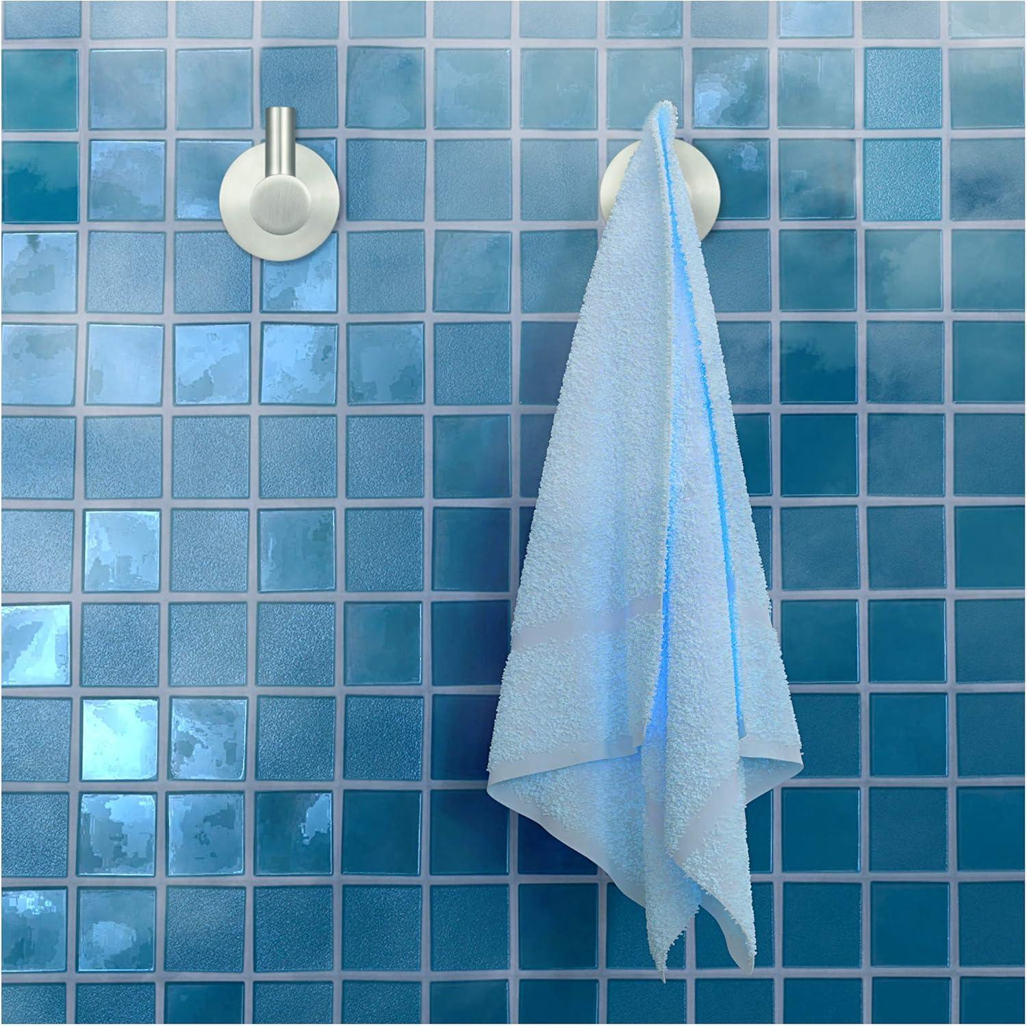 Brushed Nickel Towel Hooks for Bathroom Wall Mounted - Stylish and Durable Modern Hand Towel Hooks for Bathrooms - Rust-Proof Towel Hooks for Shower - Bathroom Towel Hooks