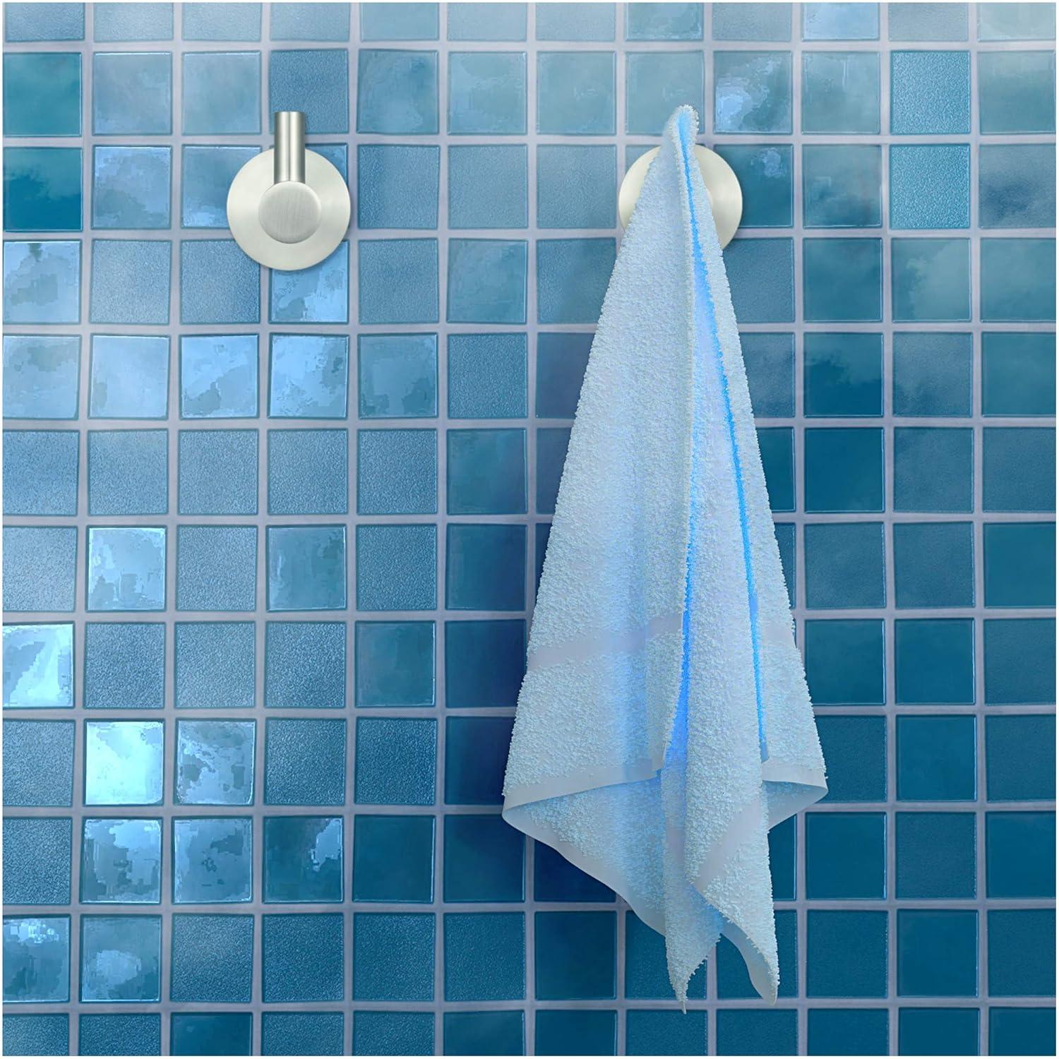 Brushed Nickel Towel Hooks for Bathroom Wall Mounted - Stylish and Durable Modern Hand Towel Hooks for Bathrooms - Rust-Proof Towel Hooks for Shower - Bathroom Towel Hooks
