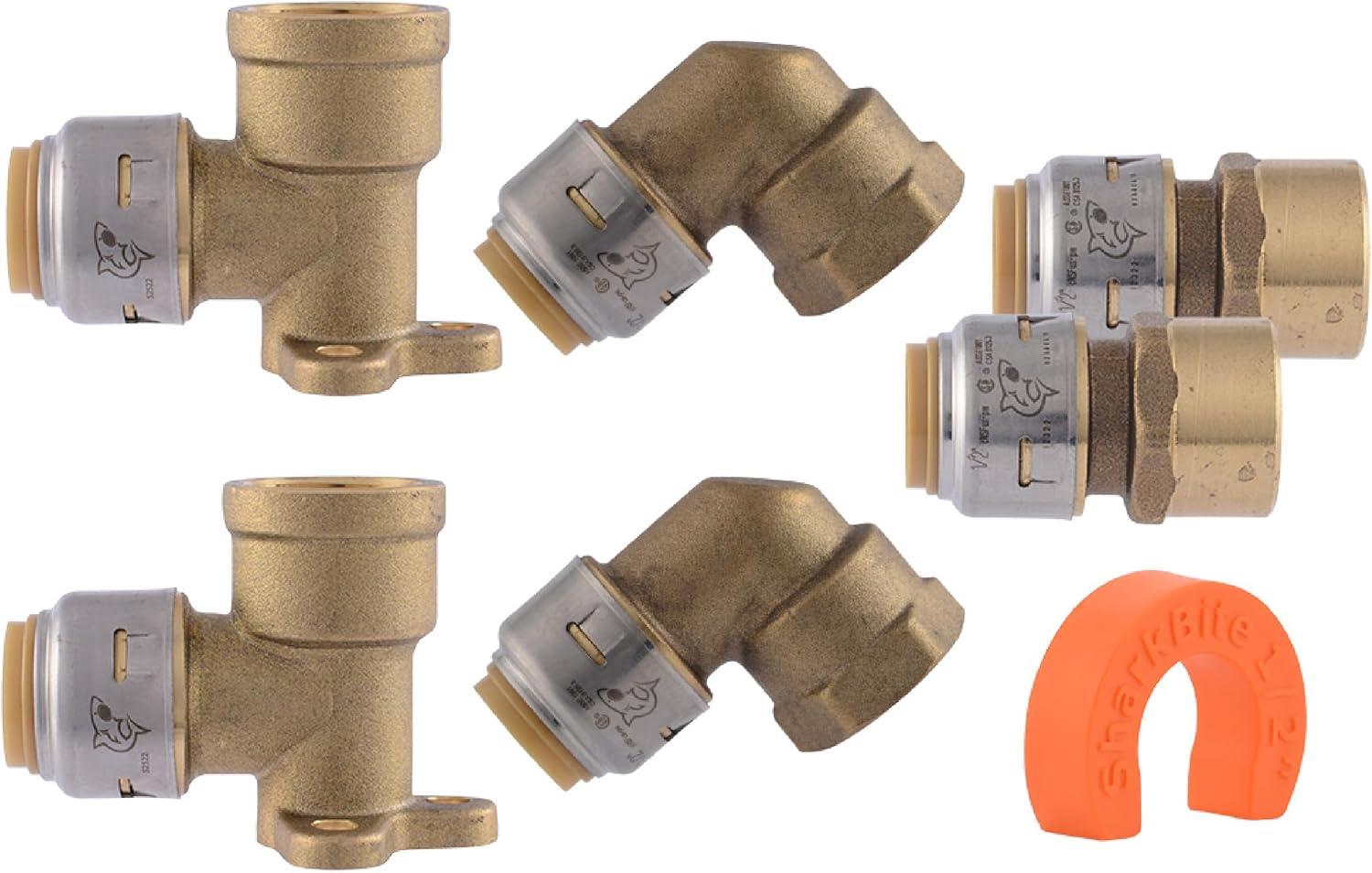 Brass Push Fit Plumbing Fittings Kit for Shower and Tub