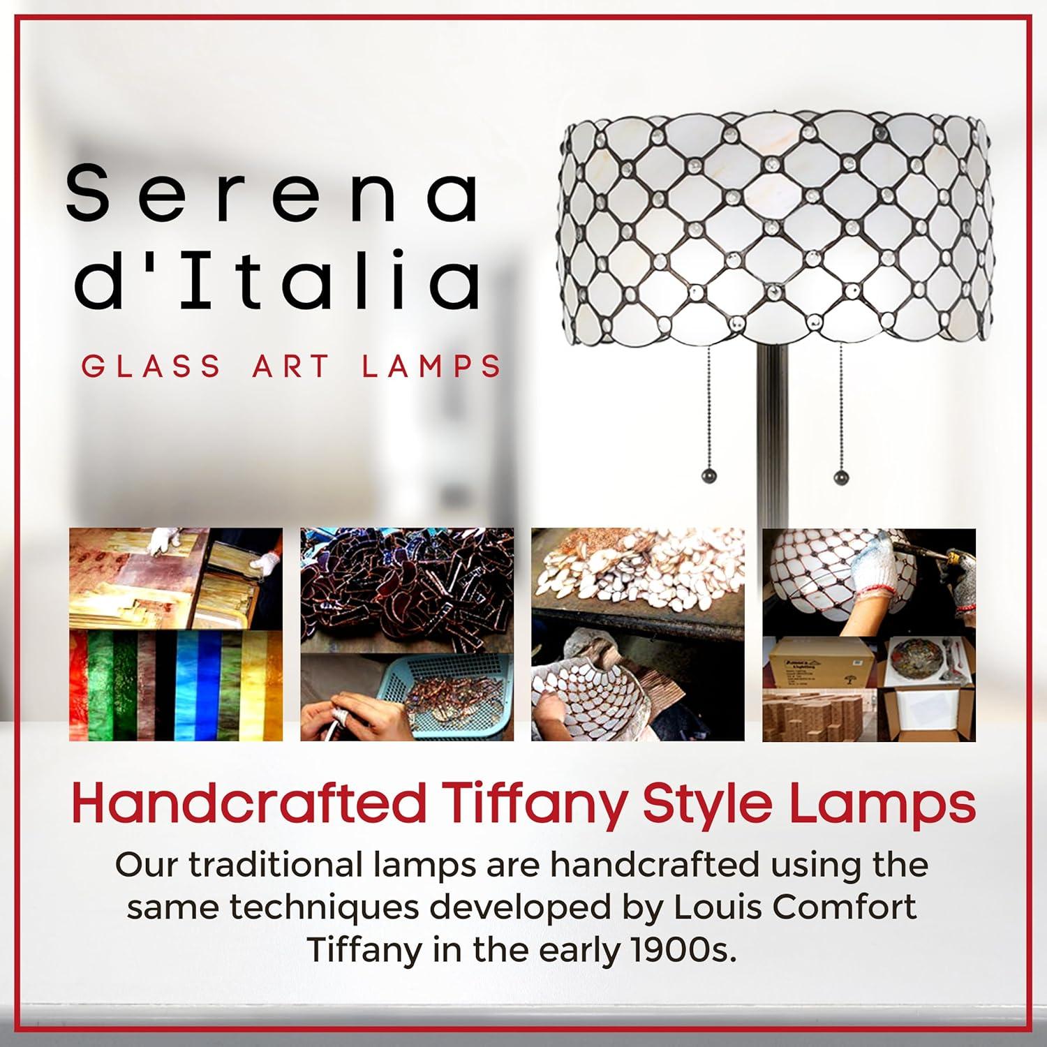 Serena d'italia Contemporary Tiffany 2 light Striped 60 in. Bronze Floor Lamp