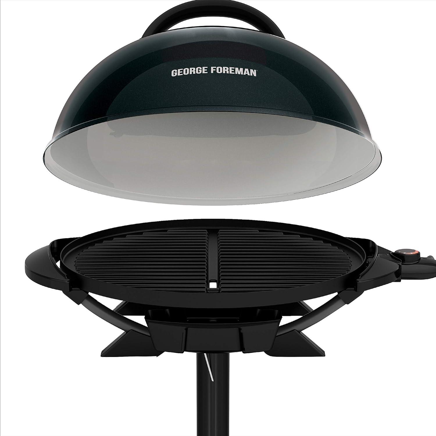 George Foreman George Foreman Indoor/Outdoor Electric Patio Grill, Apartment Approved, 15-Serving, Removable Stand, Black