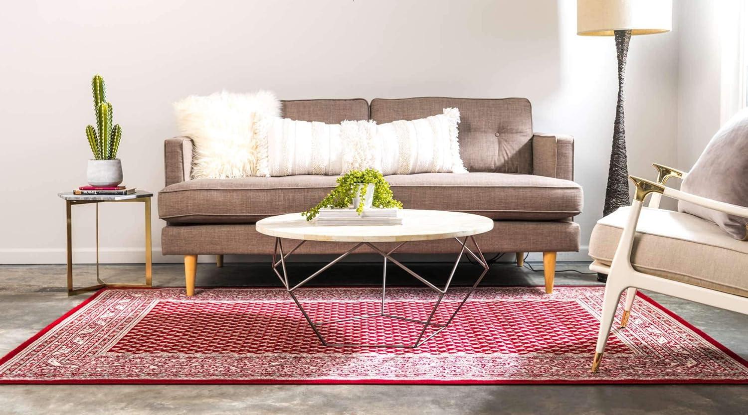 Unique Loom Williamsburg Collection Area Rug - Allover (10'  x 13' 1" Rectangle Red/Ivory)