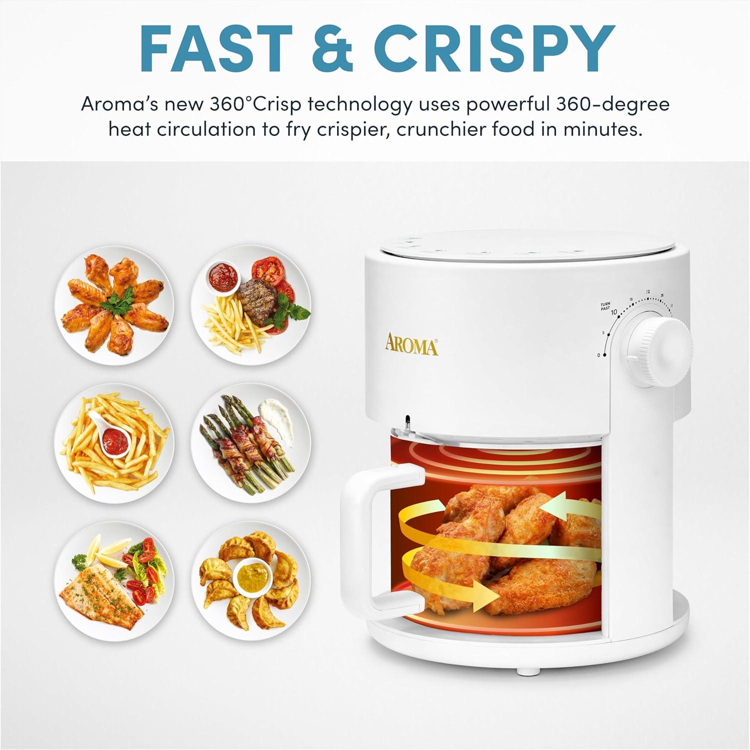 Aroma Aroma® Glass Air Fryer And Countertop Convection Oven (3 Quart)