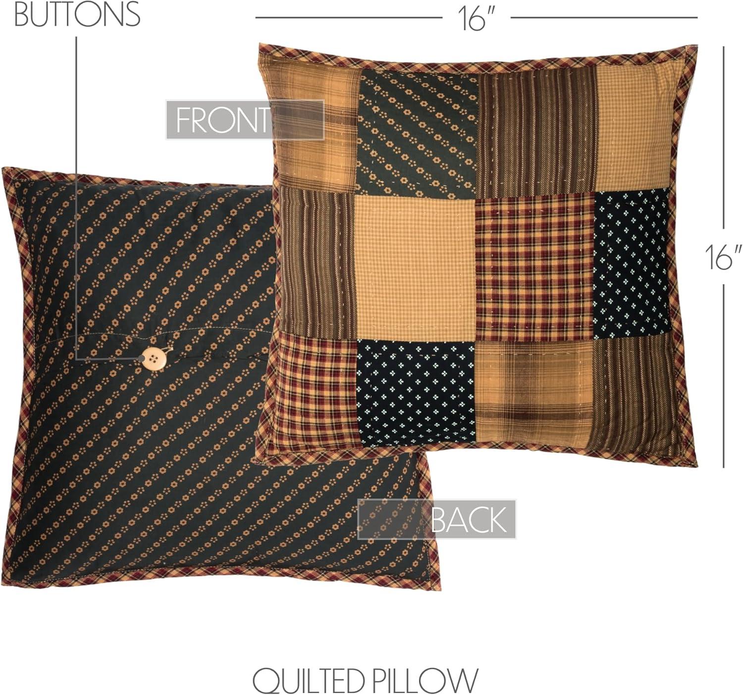 VHC Brands Patriotic Patch Patchwork Cotton Reversible Throw Pillow