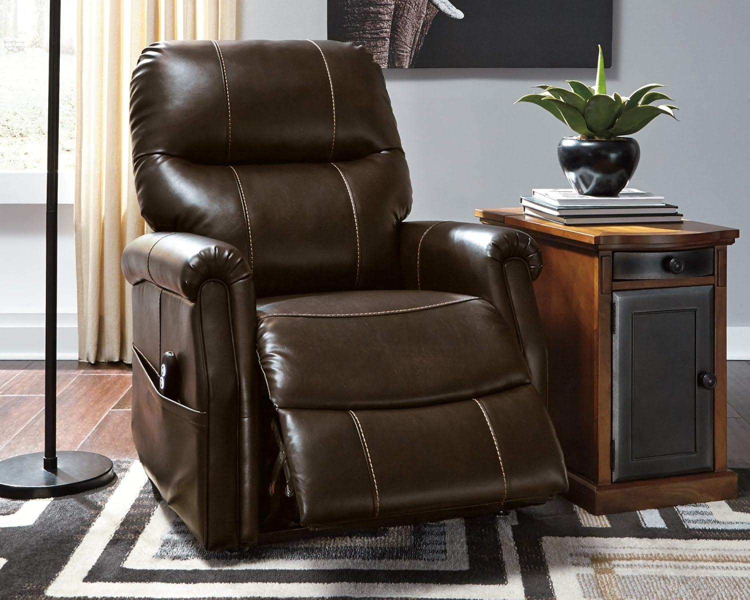 Chocolate Faux Leather Power Lift Recliner Chair