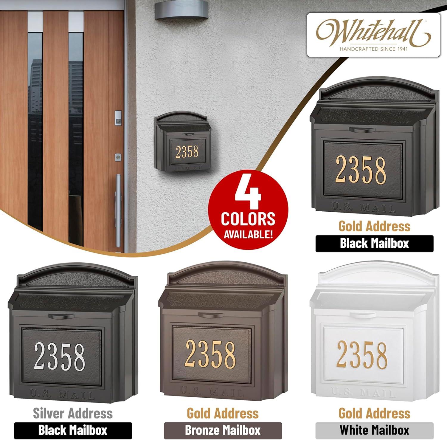 Large Bronze and Gold Lockable Aluminum Wall-Mounted Mailbox