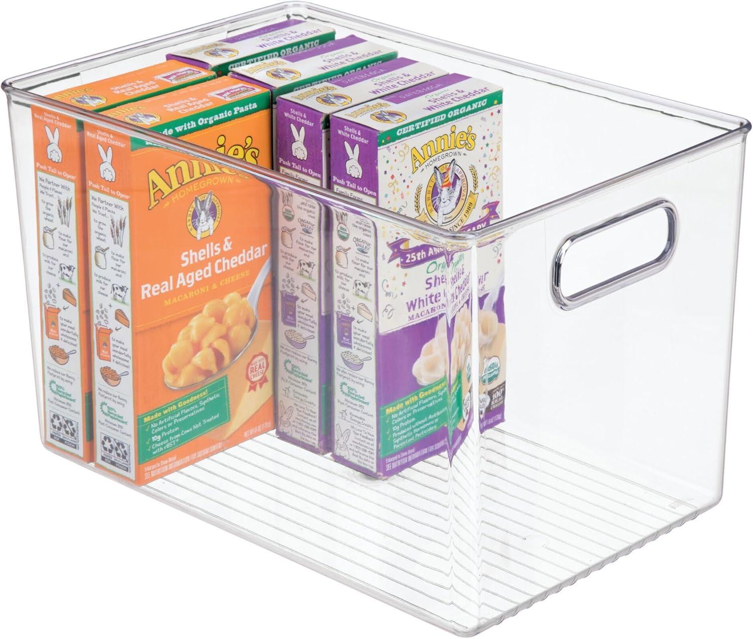 Clear BPA-Free Plastic Kitchen Storage Bin with Handles