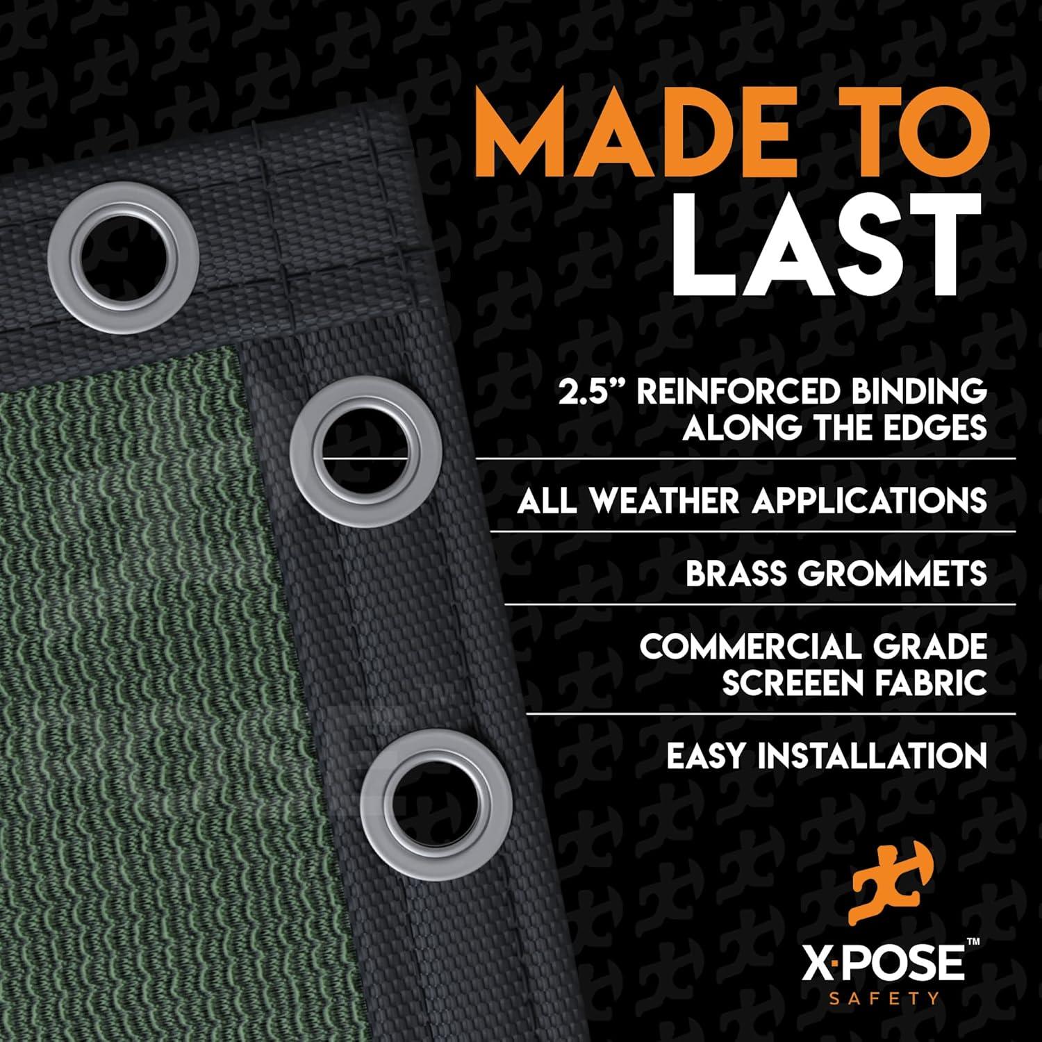 Xpose Safety Heavy Duty Privacy Screen Fence - 6’ x 50’ Green - 90% Visibility and UV Blocking - Easy Installation, Breathable Mesh for Yard, Garden, Greenhouse, Plant Nursery, Pet Kennel, Dog Run