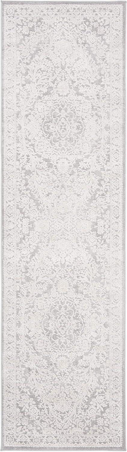 Reflection RFT668 Power Loomed Runner Rug - Light Grey/Cream - 2'3"x12' - Safavieh.