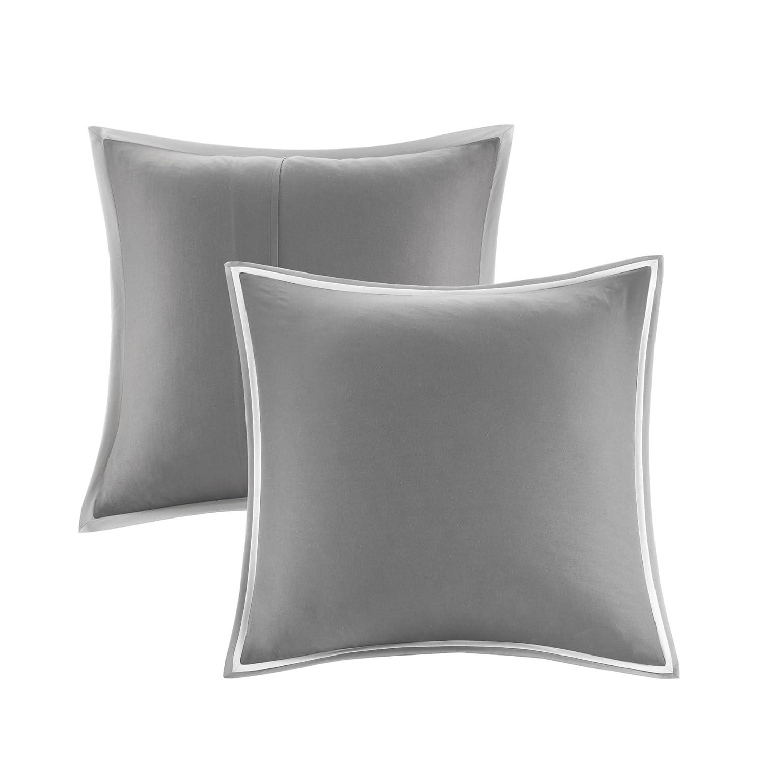 Comfort Spaces Malcom Textured Print Reversible Comforters for Full/Queen Beds, Gray