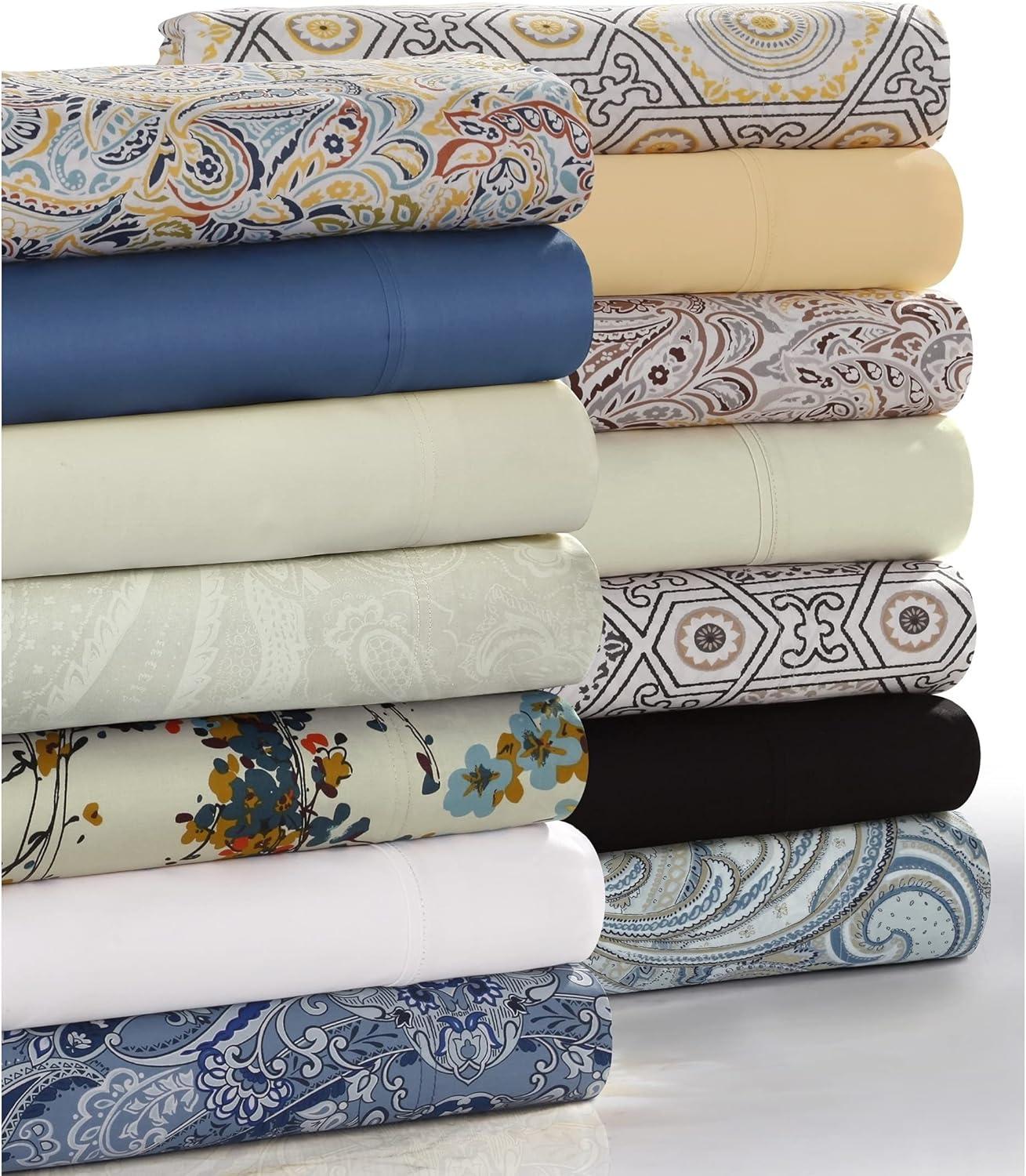 100% Cotton Sateen Paisley Sheet Set