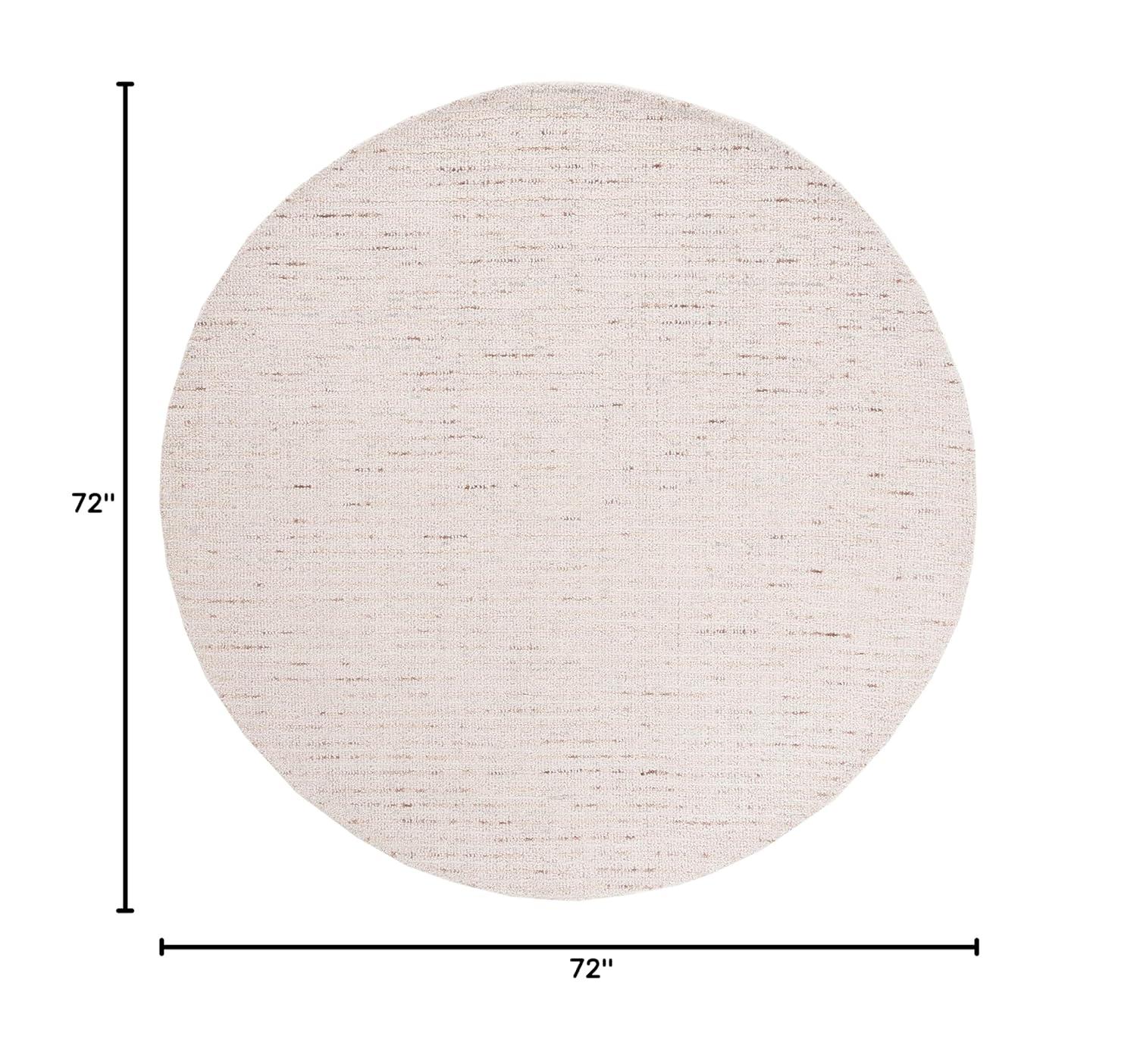 Abstract ABT468 Handmade Indoor Area Rug - Ivory/Brown - 6' Round - Safavieh