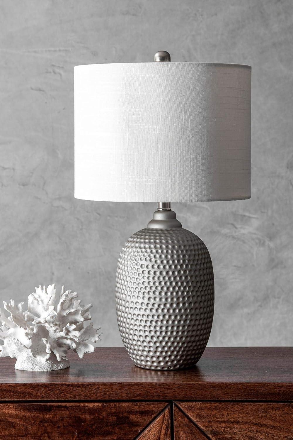 nuLOOM Oakland Metal 21" Table Lamp Lighting - Gray 21" H x 12" W x 12" D