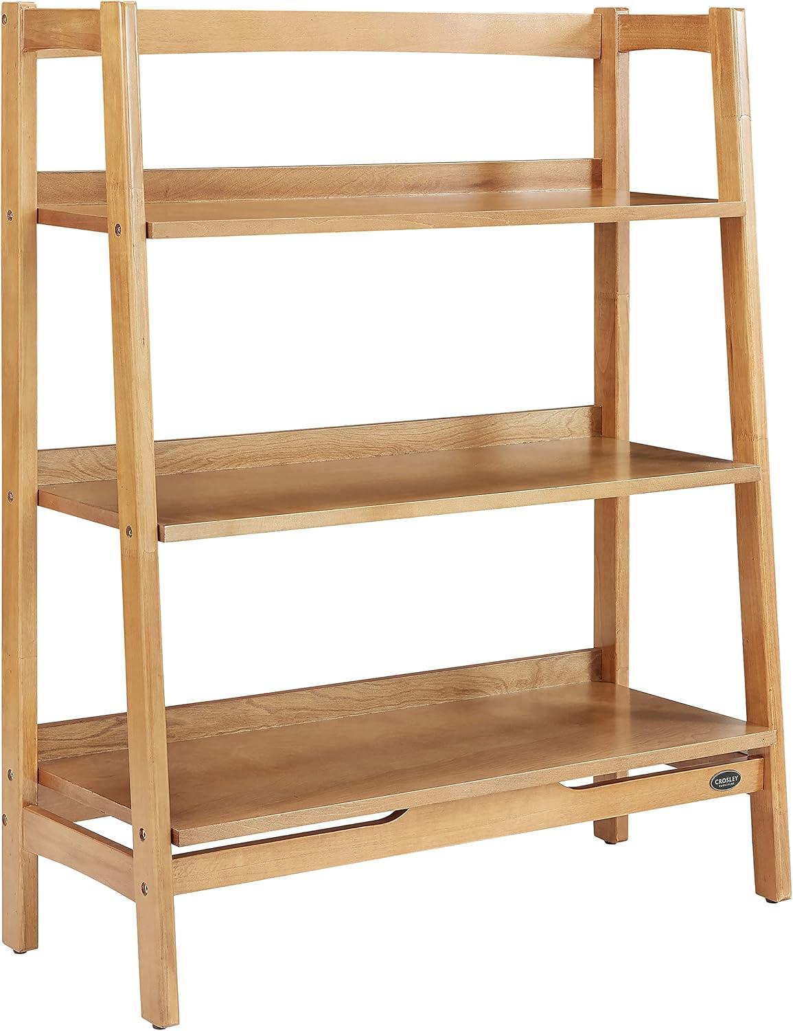 Landon Light Brown Wood Ladder Bookcase