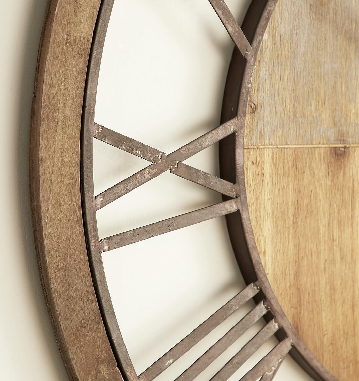 DecMode 36" Brown Wood Wall Clock