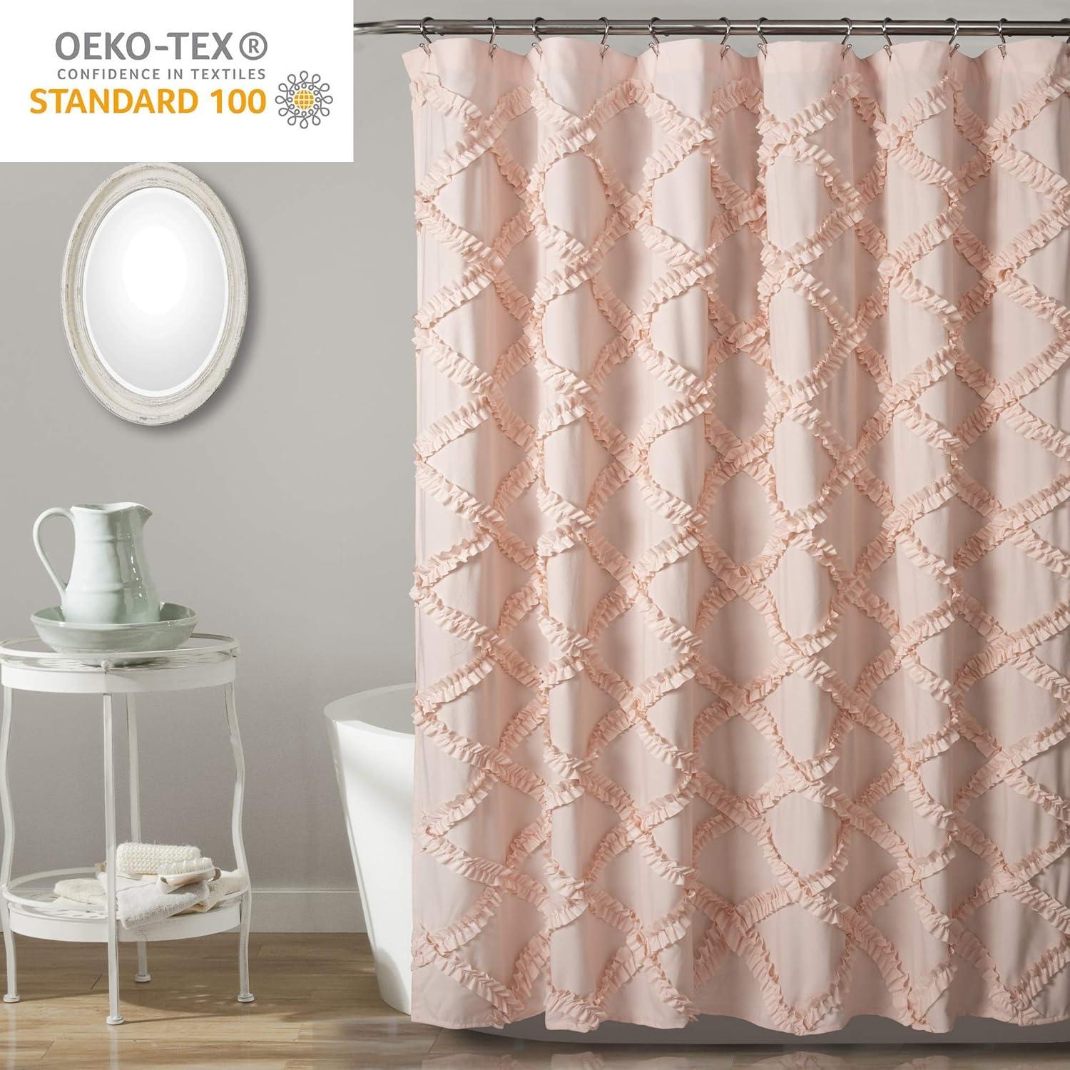 Ruffle Diamond Shower Curtain