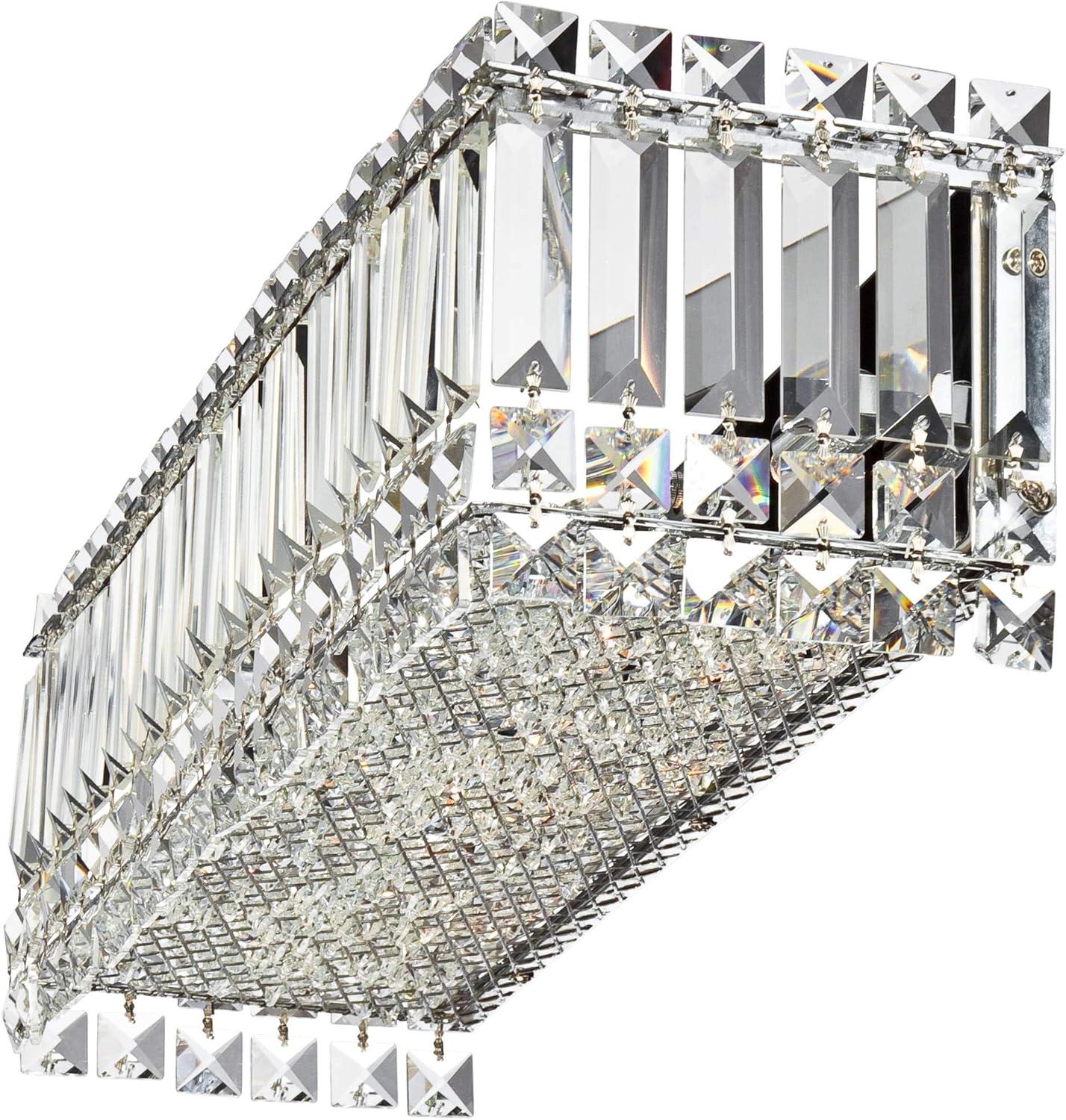 Elegant Crystal Rods 23" Chrome Wall Light Bar for Luxe Vanity Sparkle