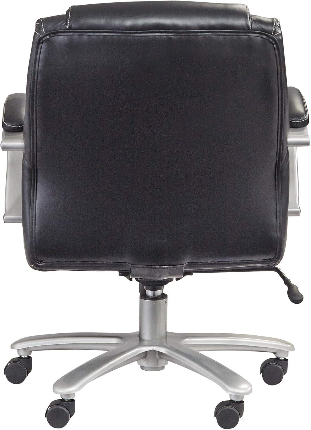 Executive High-Back Swivel Chair with Leather and Metal Accents