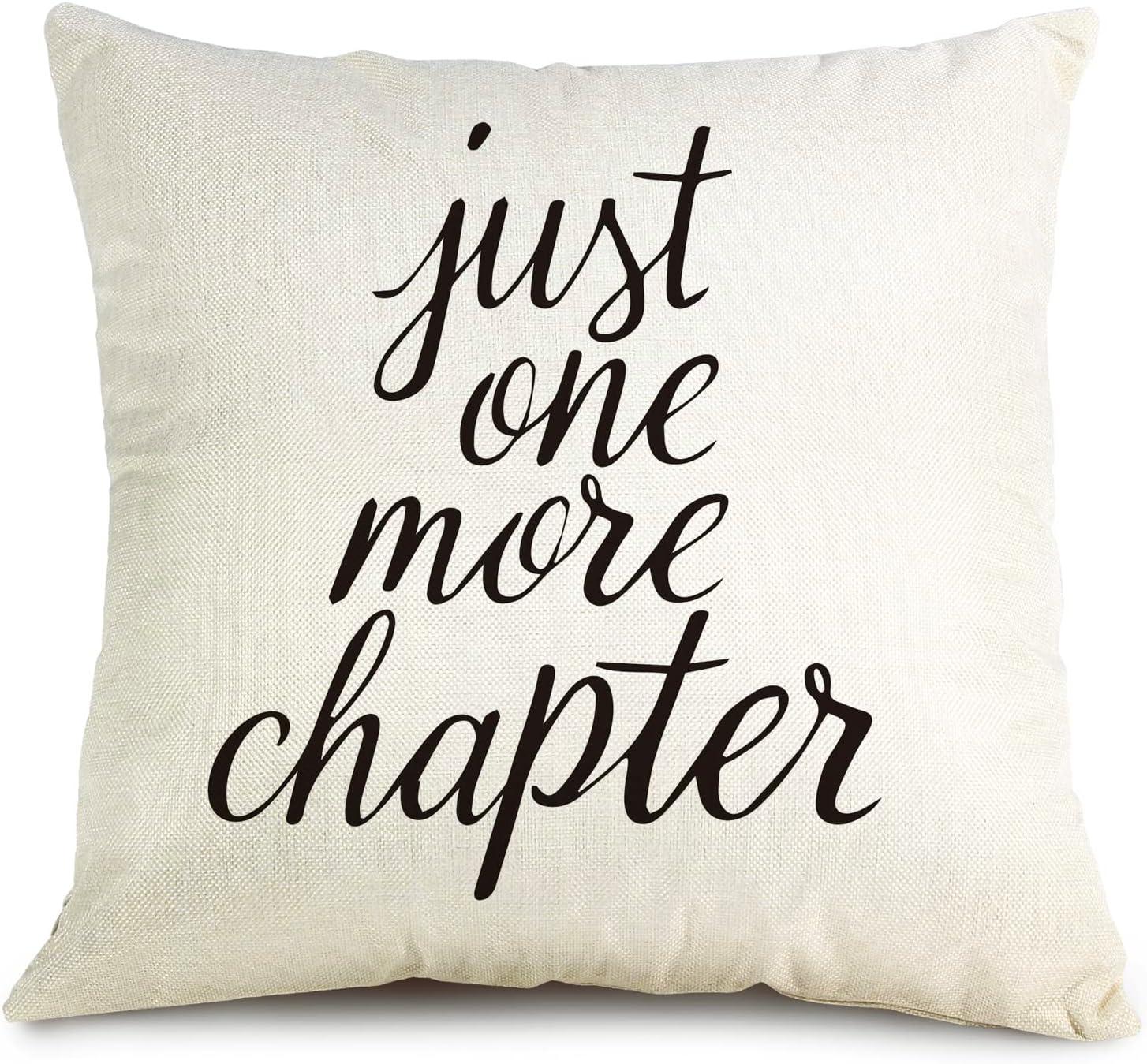 Just One More Chapter Beige Polyester Euro Throw Pillow