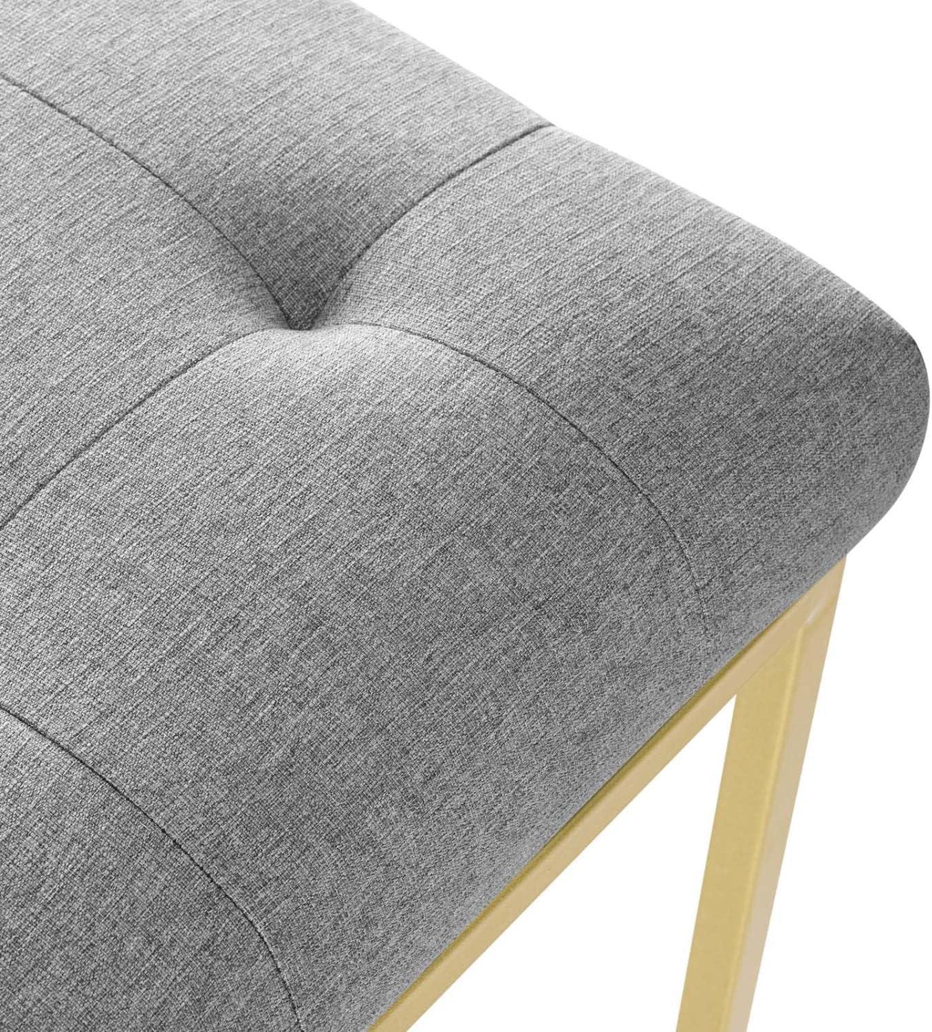 Privy Gold Stainless Steel Upholstered Fabric Dining Accent Chair Gold Light Gray
