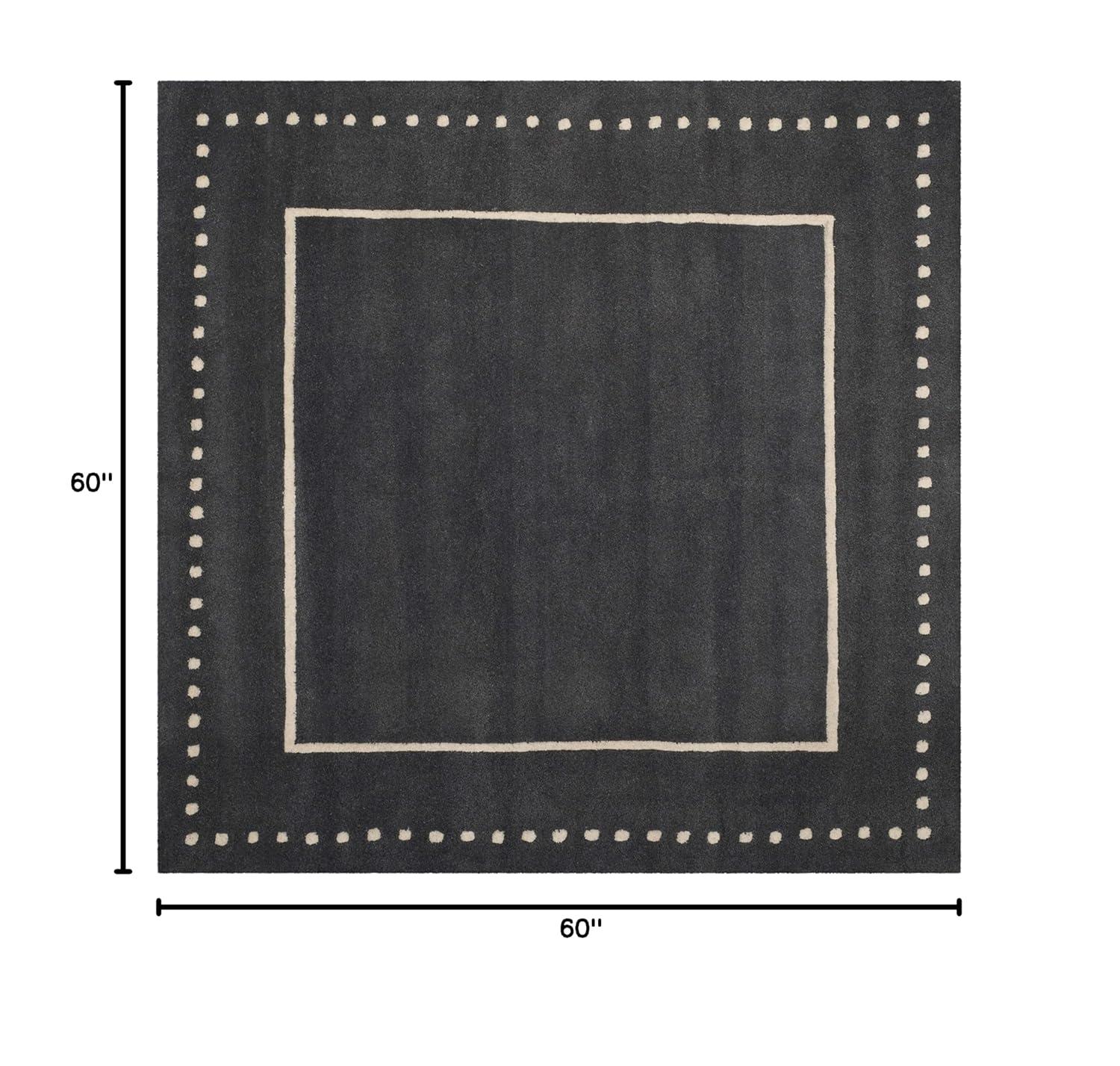 Bella BEL151 Hand Tufted Area Rug - Dark Grey/Ivory - 5'x5' - Safavieh.