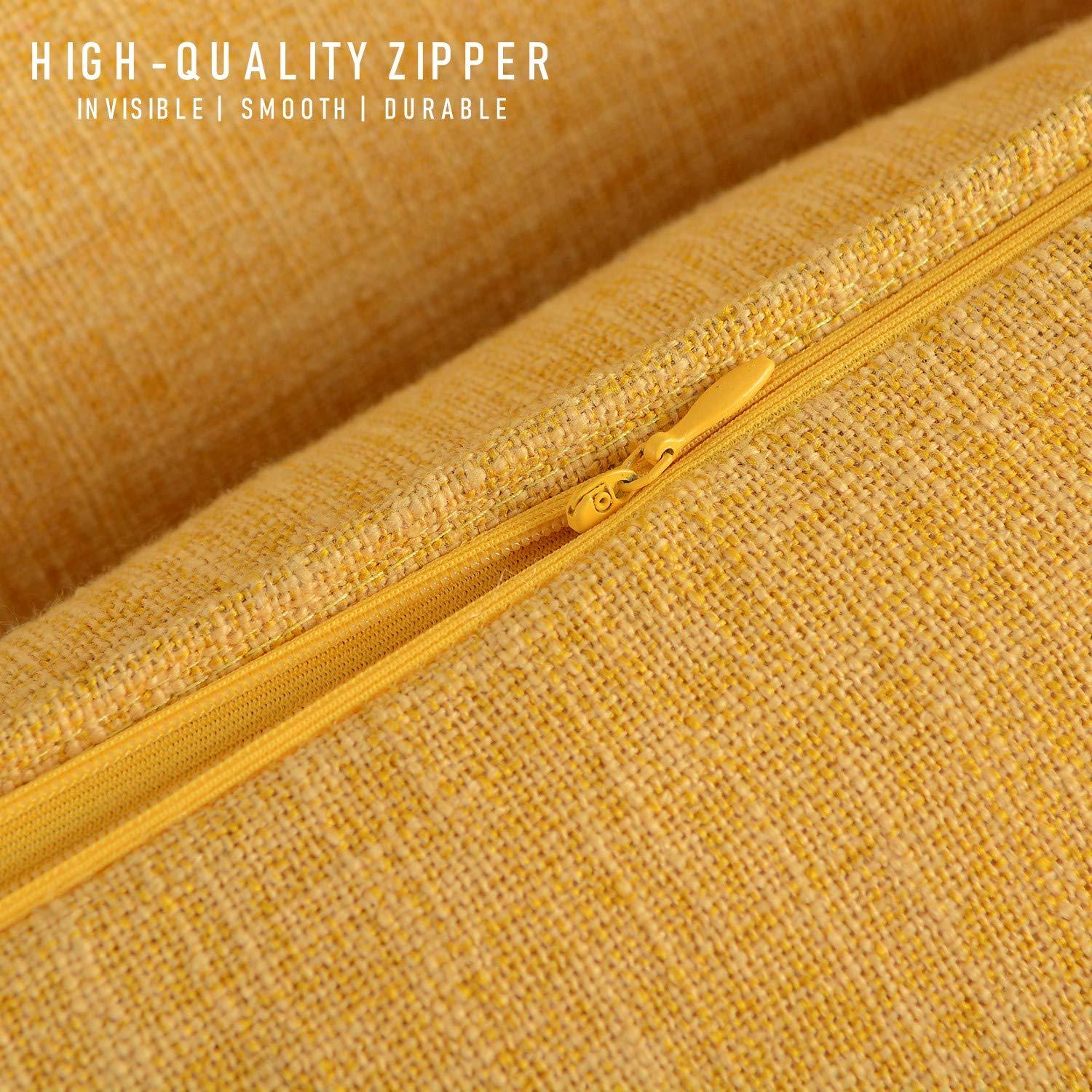 MAXAYA Set Of 2 Mustard Yellow Pillow Covers 18X18 Inch Rustic ...
